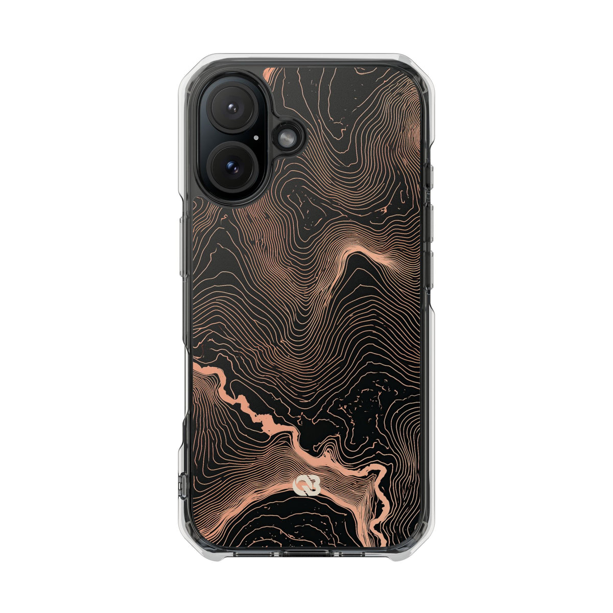 Mesa Elevation Contour · Clear Impact Magnetic Phone Case for iPhone · Black