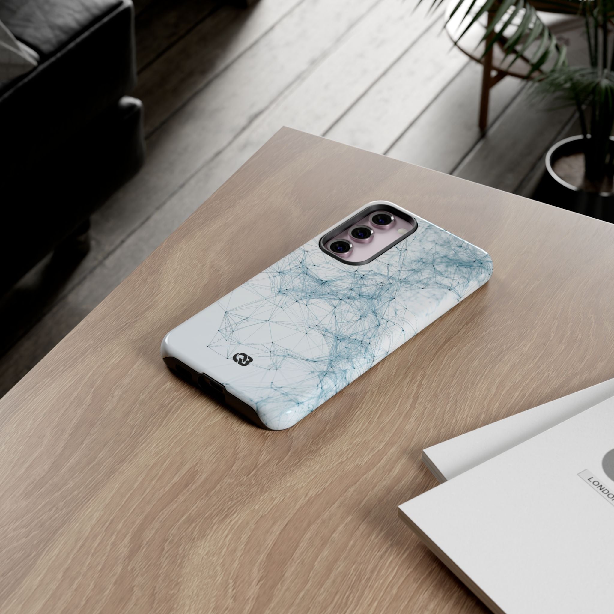 Blue Tough Phone Case for Samsung - Glacial Neural Web