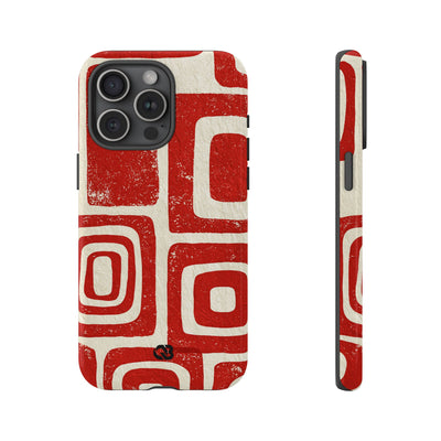 Vermilion Block Motif · Tough Phone Case for iPhone · Red