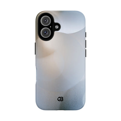 White Tough Phone Case for iPhone - Frosted Ribbed Sphere