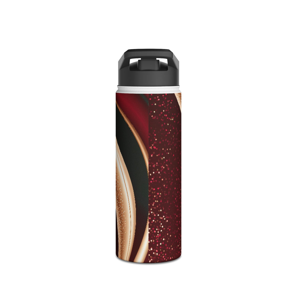 Gilded Crimson Flow · Insulated Water Bottle · Red