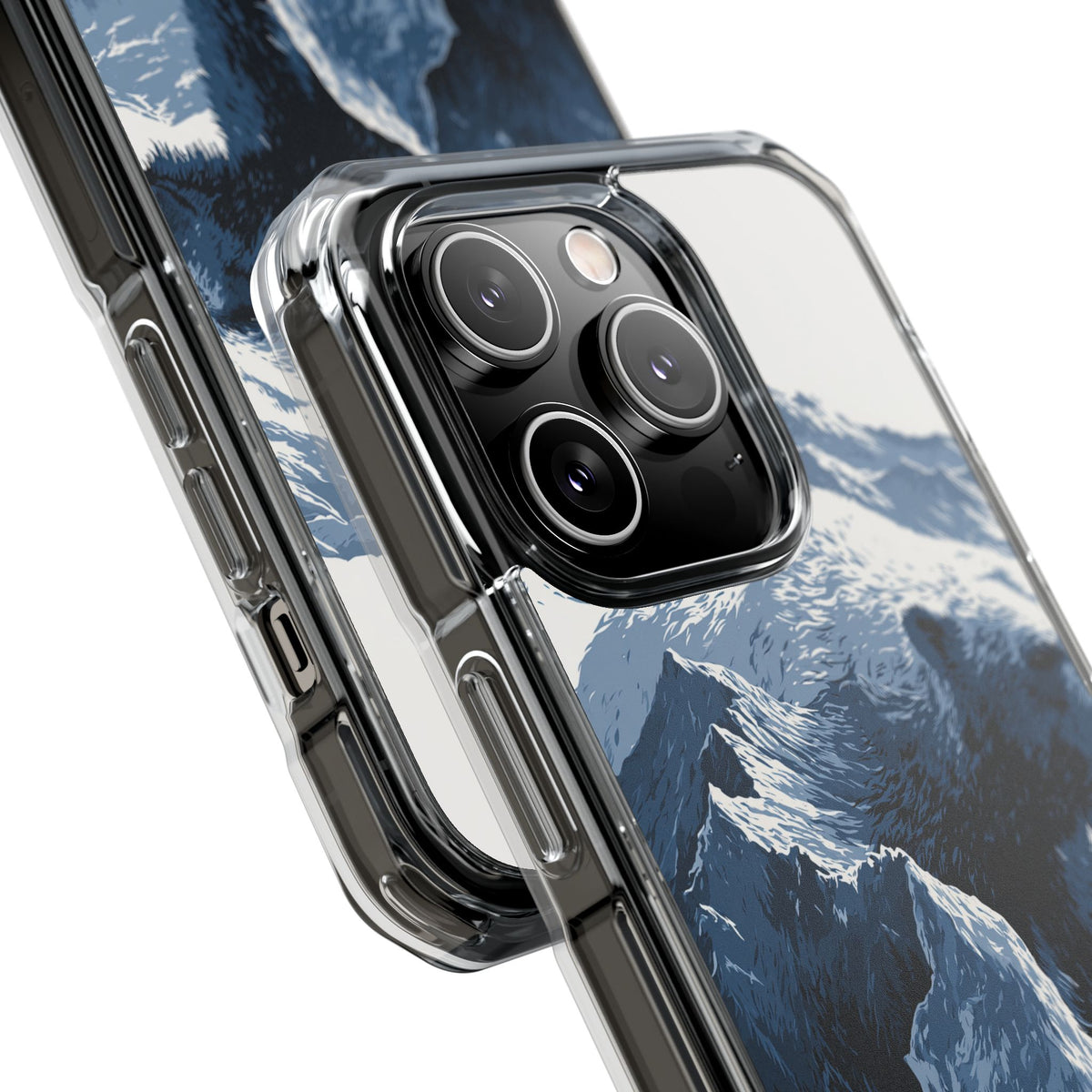 Fjord Summit Bear · Clear Impact Magnetic Phone Case for iPhone · Blue