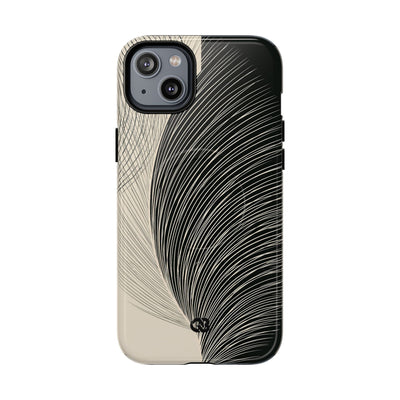 Beige Tough 2.0 Magsafe Phone Case for iPhone - Obsidian Cream Plume
