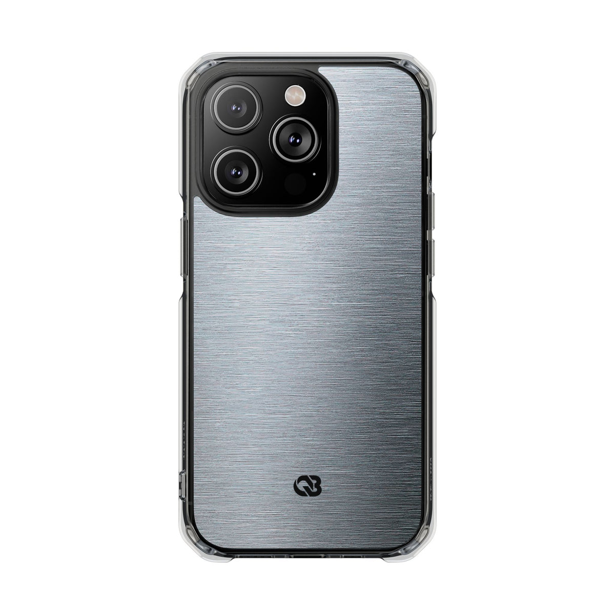 Brushed Aluminum · Clear Impact Magnetic Phone Case for iPhone ·  Silver