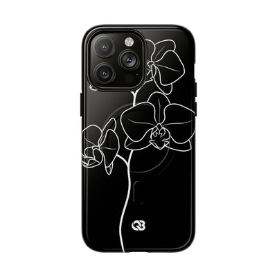Black Tough 2.0 Magsafe Phone Case for iPhone - Noir Alabaster Orchid