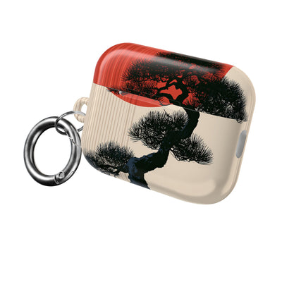 Crimson Sun Bonsai · Hard Case for AirPods & AirPods Pro · Beige