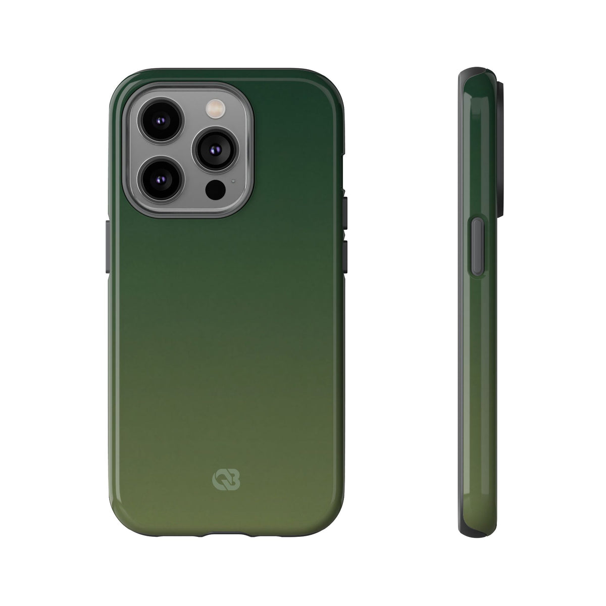 Green Tough Phone Case for iPhone - Shadow Moss Grain
