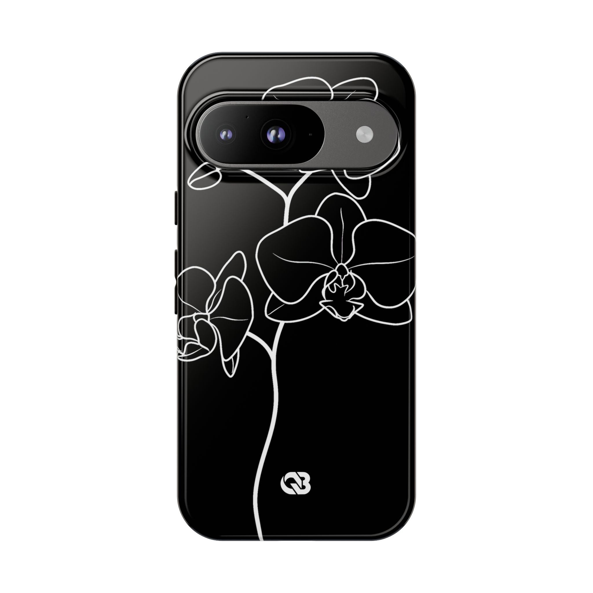 Black Tough Phone Case for Google Pixel - Noir Alabaster Orchid