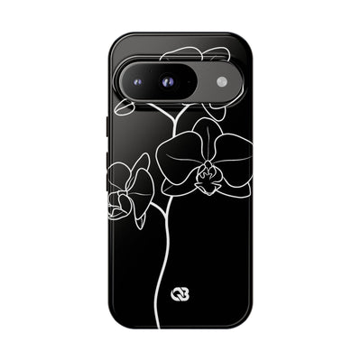 Black Tough Phone Case for Google Pixel - Noir Alabaster Orchid