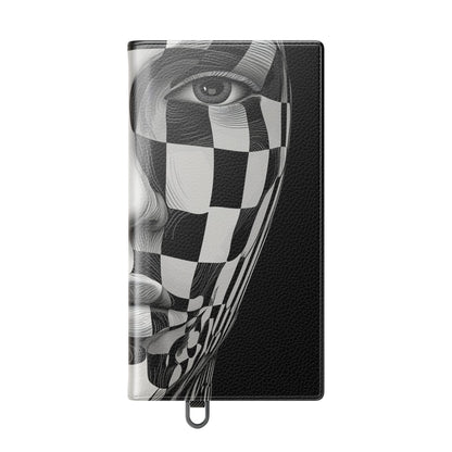 Mirrored Checkerboard Face - Samsung S24 Ultra Case - Wallet