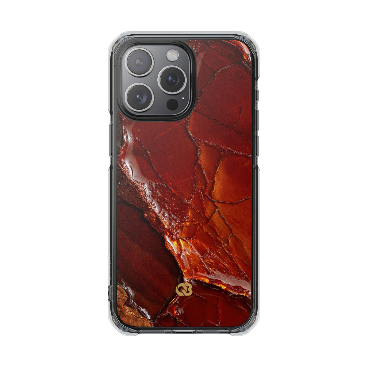 Amber Embrace · Clear Impact Magnetic Phone Case for iPhone · Brown