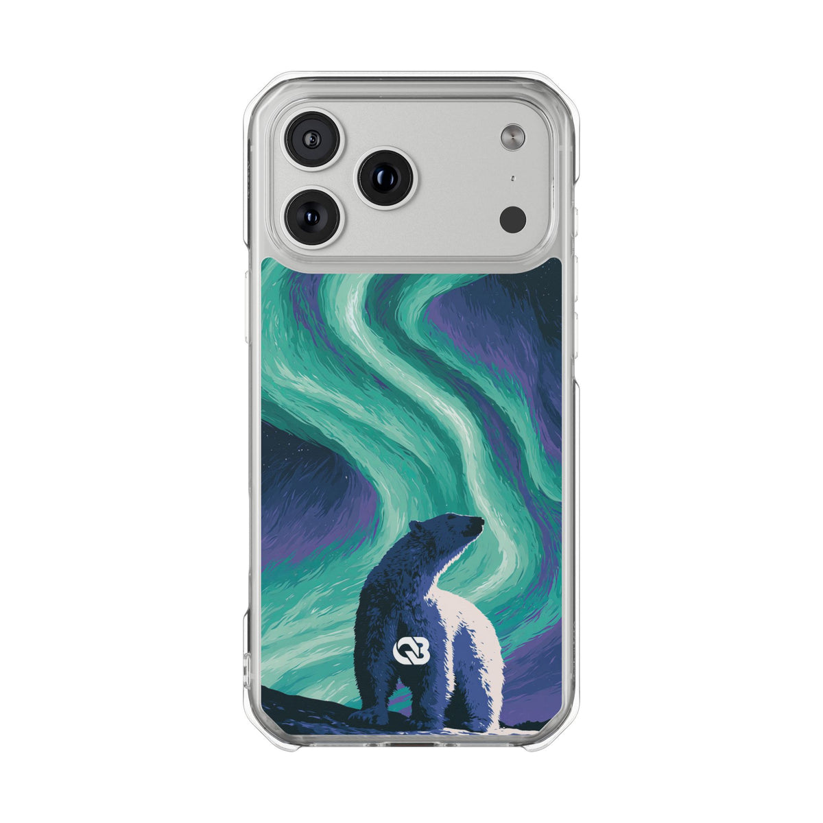 Arctic Aurora Bear · Clear Impact Magnetic Phone Case for iPhone · Teal