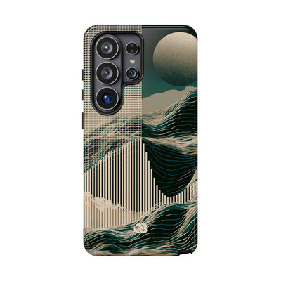 Green Tough Phone Case for Samsung - Lunar Moss Topography