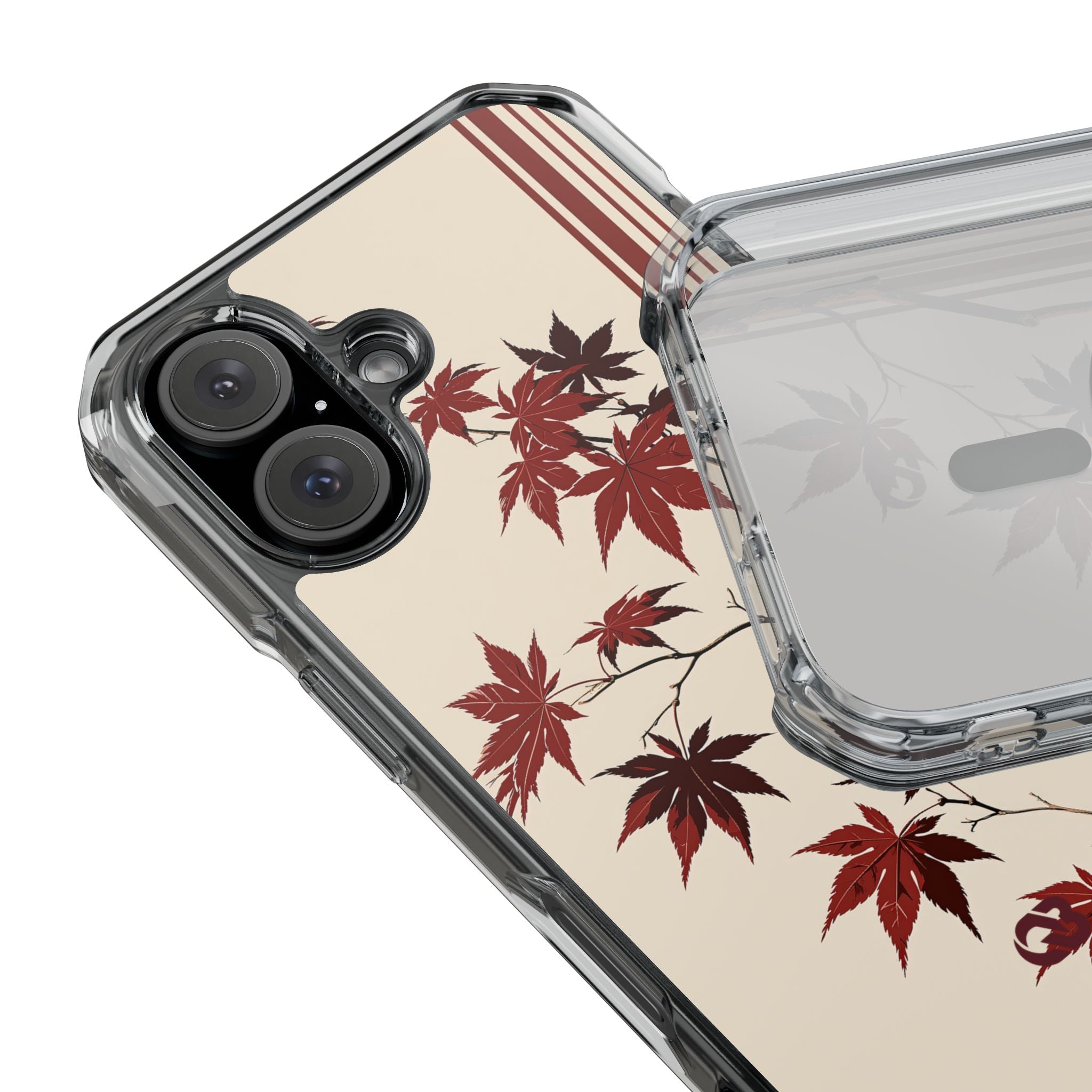 Red Impact MagSafe Phone Case for iPhone - Crimson Momiji Stripe