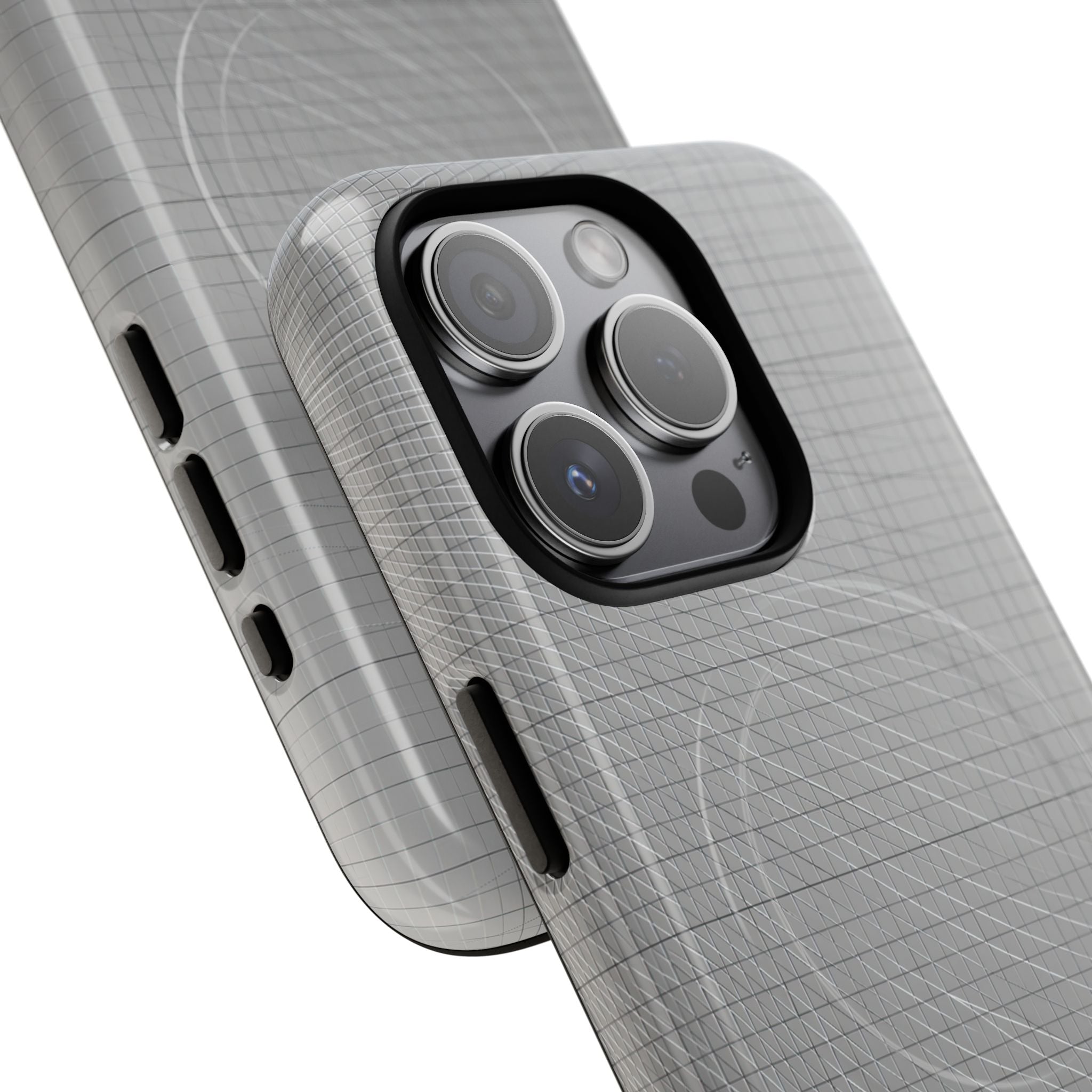 Grey Tough 2.0 Magsafe Phone Case for iPhone - Chrome Mesh Warp