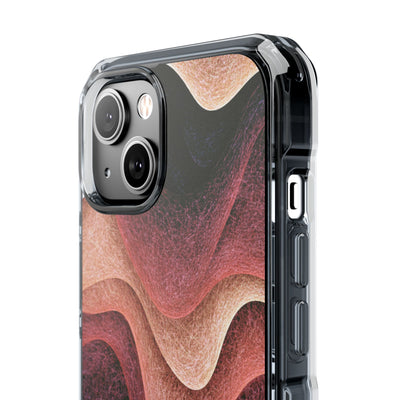 Rose Contour Waves · Clear Impact Magnetic Phone Case for iPhone · Pink