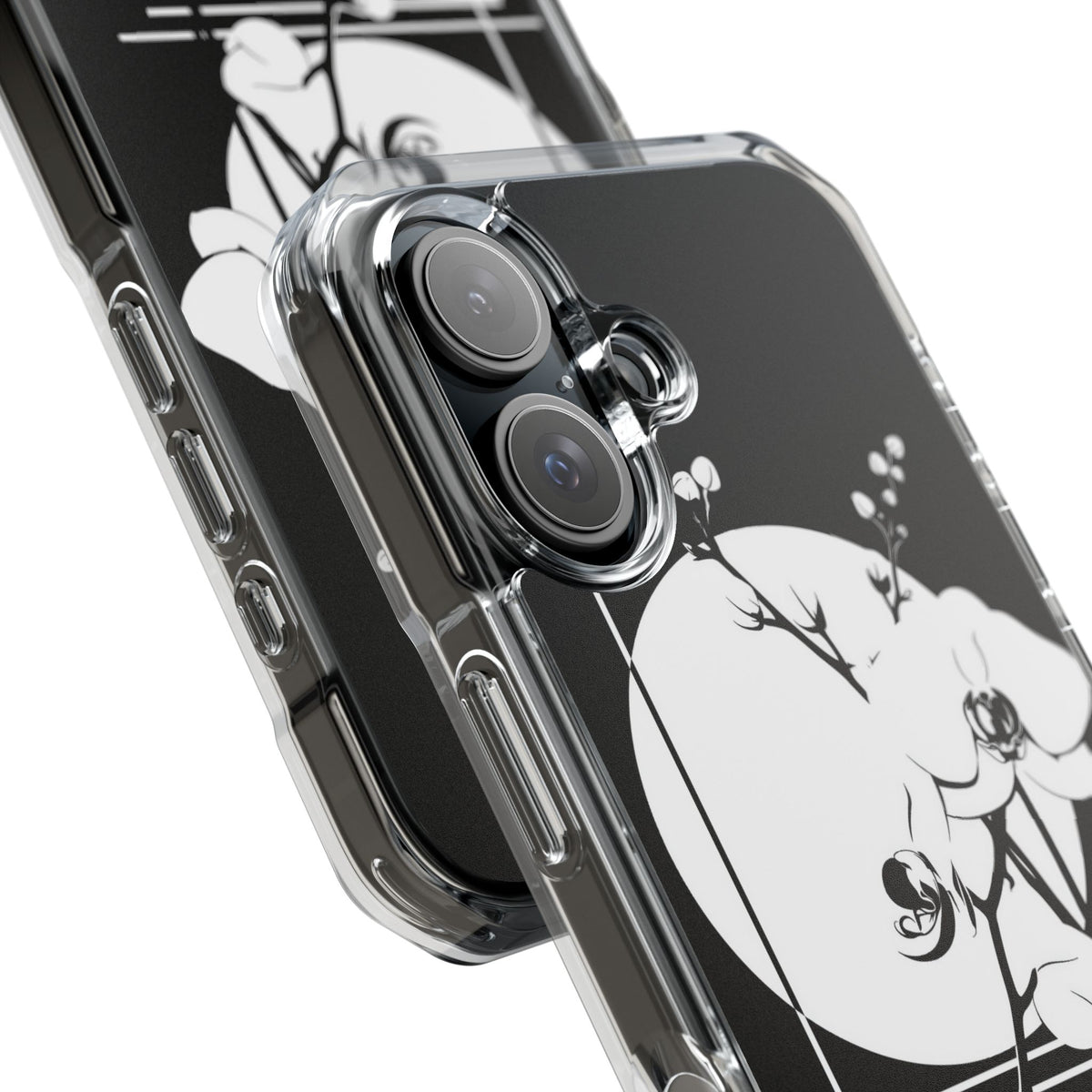 Nocturne Orchid Bloom · Clear Impact Magnetic Phone Case for iPhone ·  Black