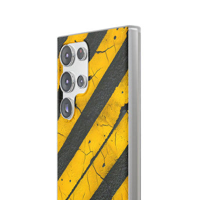 Cracked Hazard Stripes · Soft Handyhülle für Samsung