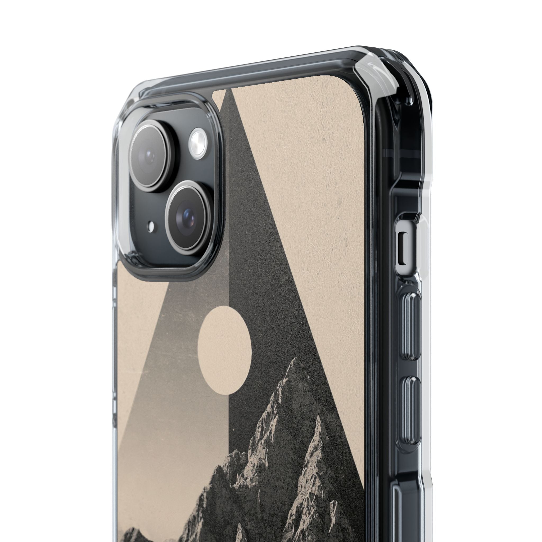 Beige Impact MagSafe Phone Case for iPhone - Obsidian Summit Parchment