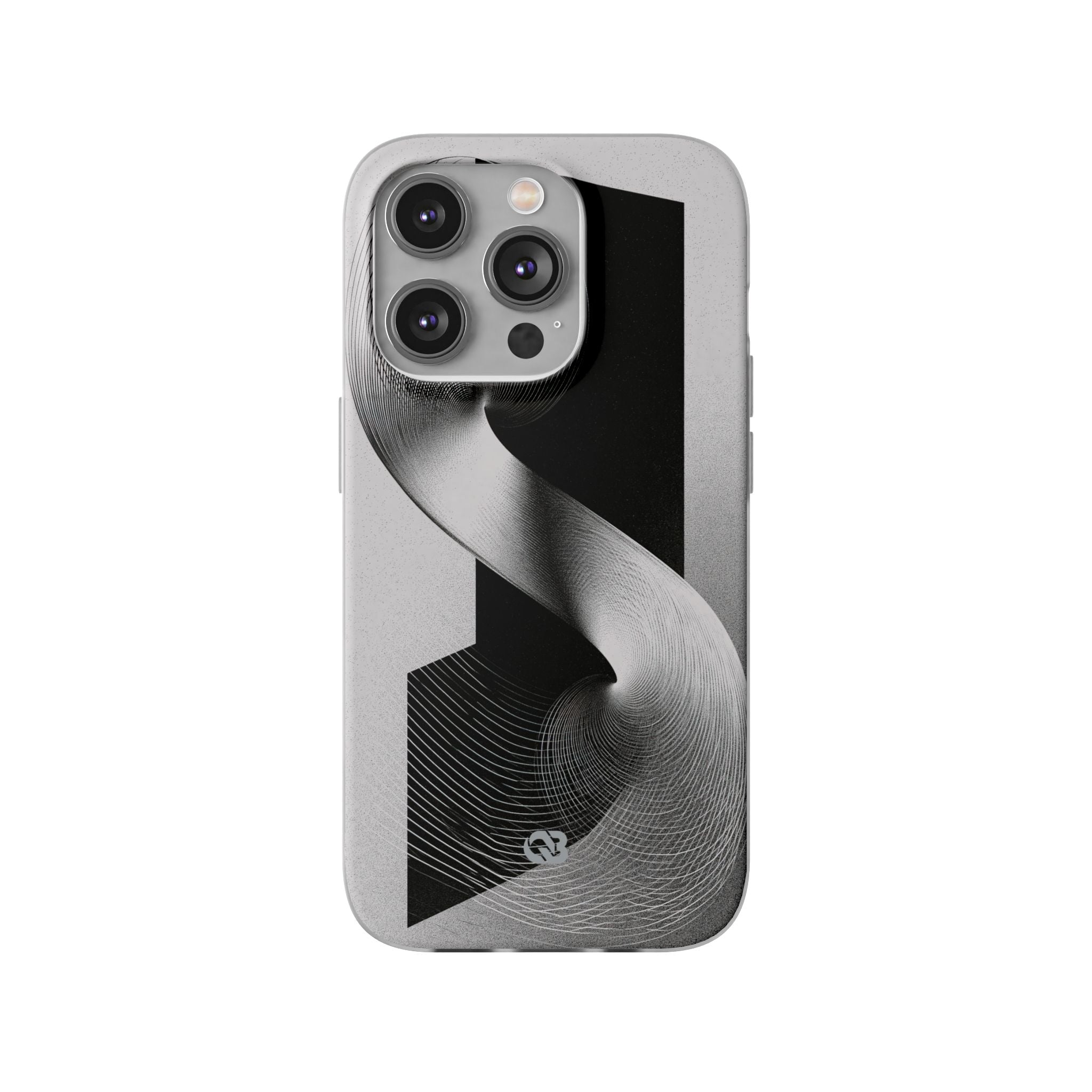 Grey Lite Phone Case for iPhone - Obsidian Moiré Wave