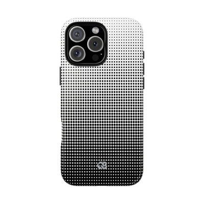 Black Tough Phone Case for iPhone - Obsidian Halftone Flux