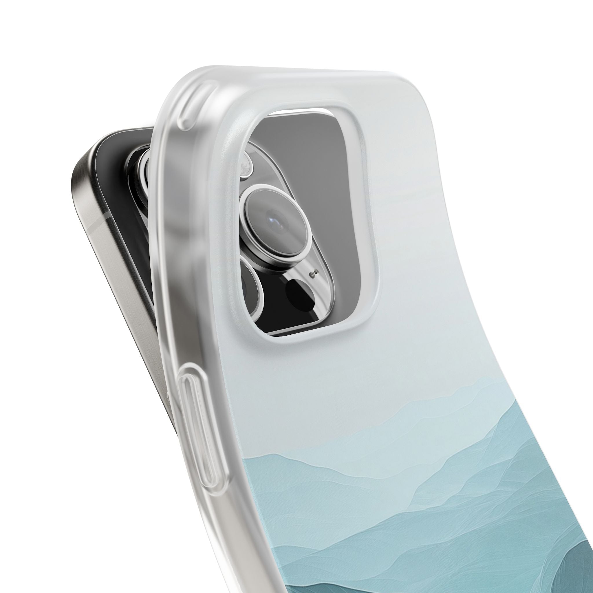 Teal Mist Mountains iPhone 16 Pro Case - Soft