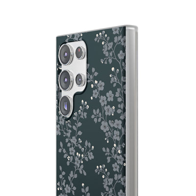 Black Lite Phone Case for Samsung - Midnight Slate Blossom