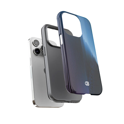Blue Tough Phone Case for iPhone - Indigo Distortion Wave
