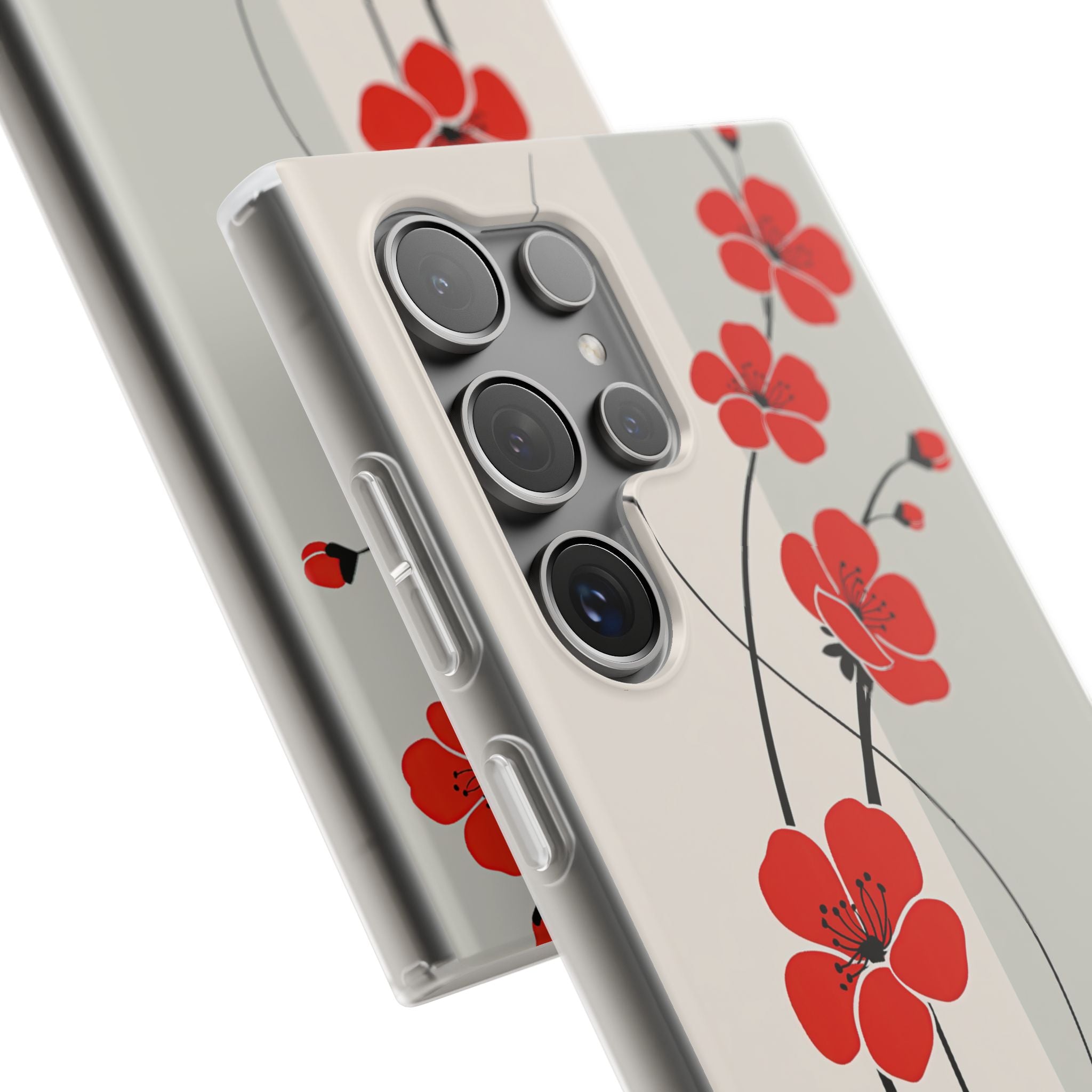 Beige Lite Phone Case for Samsung - Scarlet Ink Petals
