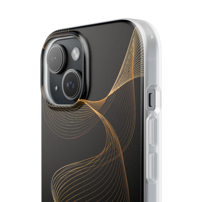 Golden Contour Flow · Lite Phone Case for iPhone ·  Black
