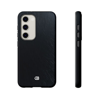 Black Tough Phone Case for Samsung - Midnight Brushed Grain