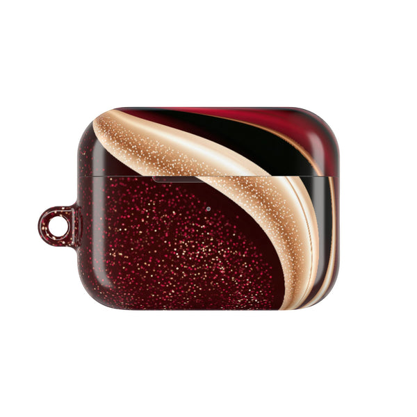 Gilded Crimson Flow · Hard Case for AirPods & AirPods Pro · Red
