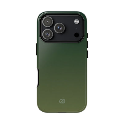 Green Tough Phone Case for iPhone - Shadow Moss Grain