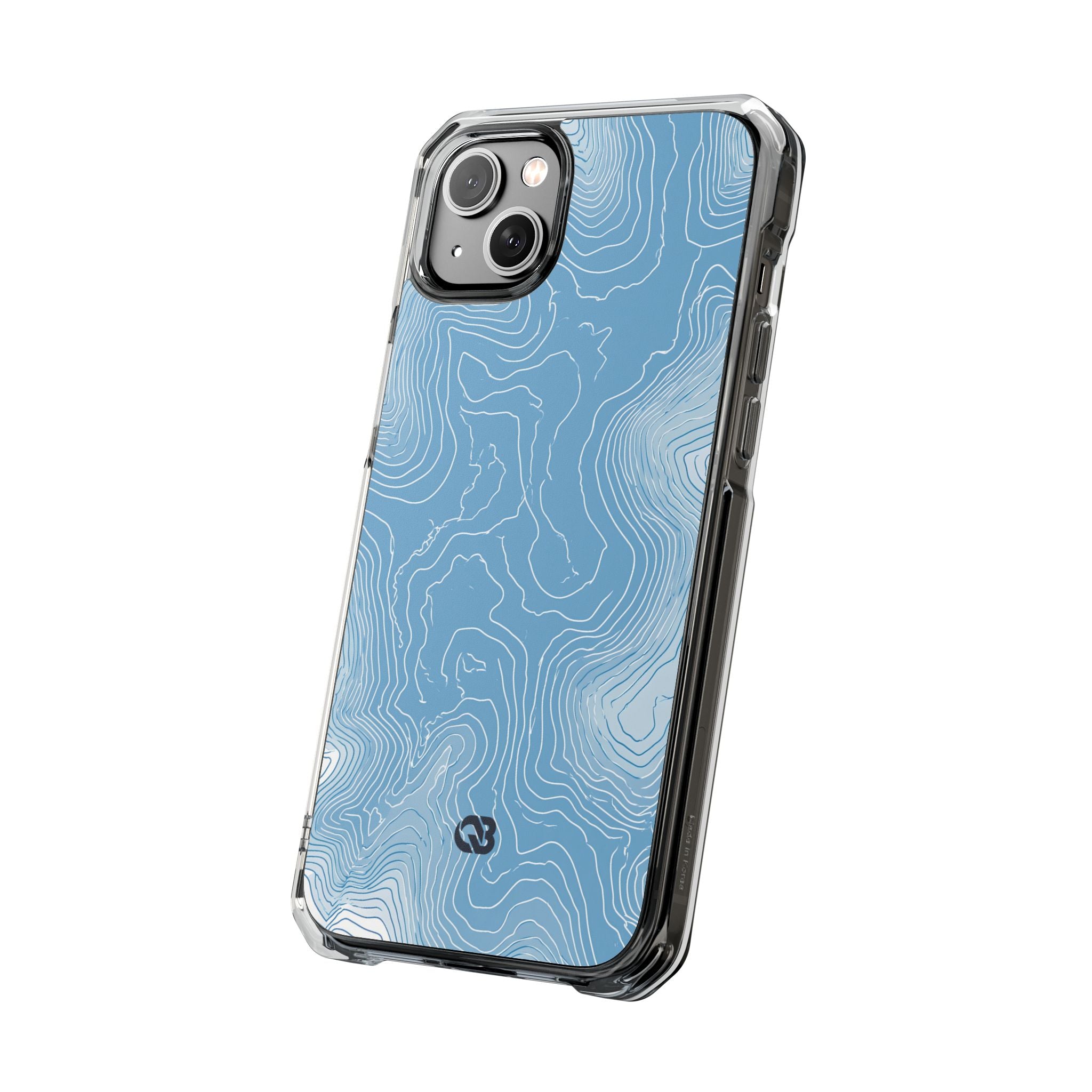Blue Impact MagSafe Phone Case for iPhone - Glacial Ridge Topo