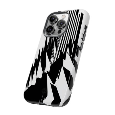 White Tough Phone Case for iPhone - Shattered Vector Spire