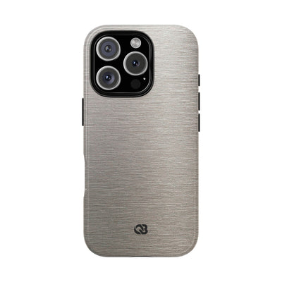 Brushed Silver Alloy · Tough Phone Case for iPhone · Silver