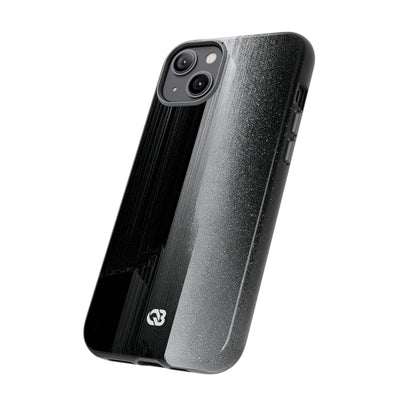 Black Tough Phone Case for iPhone - Brutalist Pixel Monolith