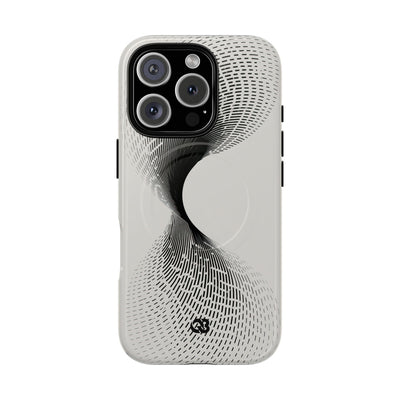 White Tough 2.0 Magsafe Phone Case for iPhone - Linear Torsion Grid