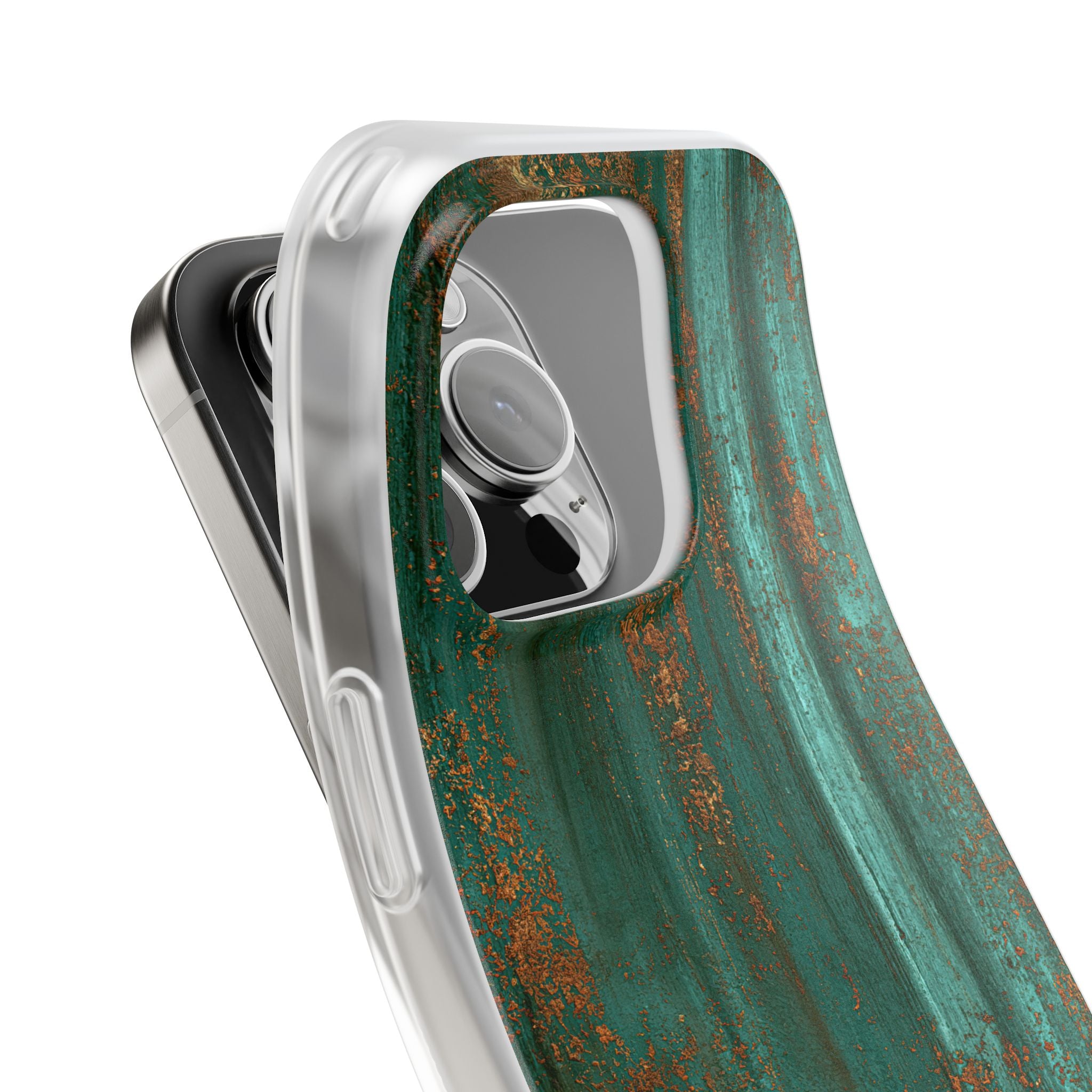 Teal Lite Phone Case for iPhone - Verdigris Copper Siding