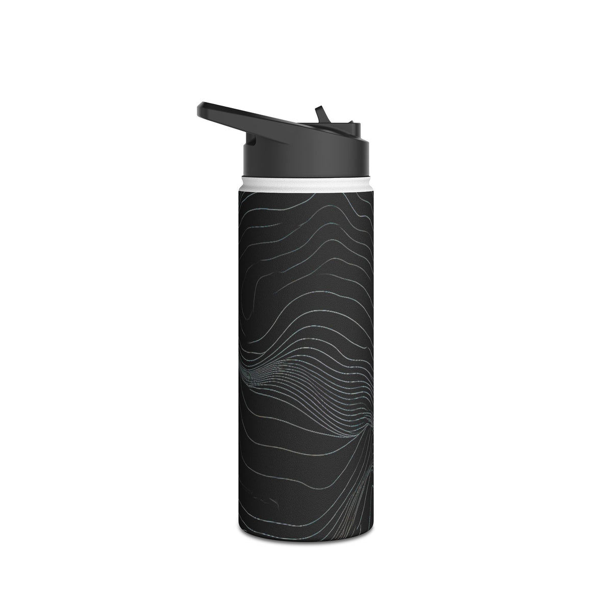 Obsidian Contour Elevation · Insulated Water Bottle · Black