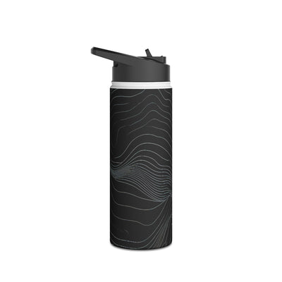 Obsidian Contour Elevation · Insulated Water Bottle · Black