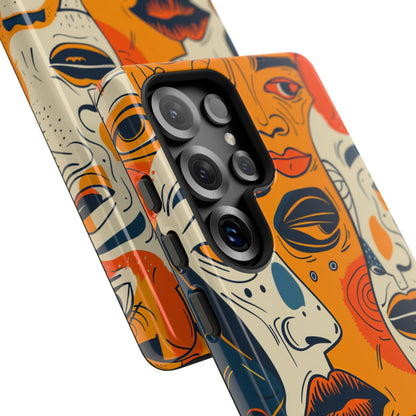 Tangled Faces Sunset Samsung S25 Ultra Case - Tough