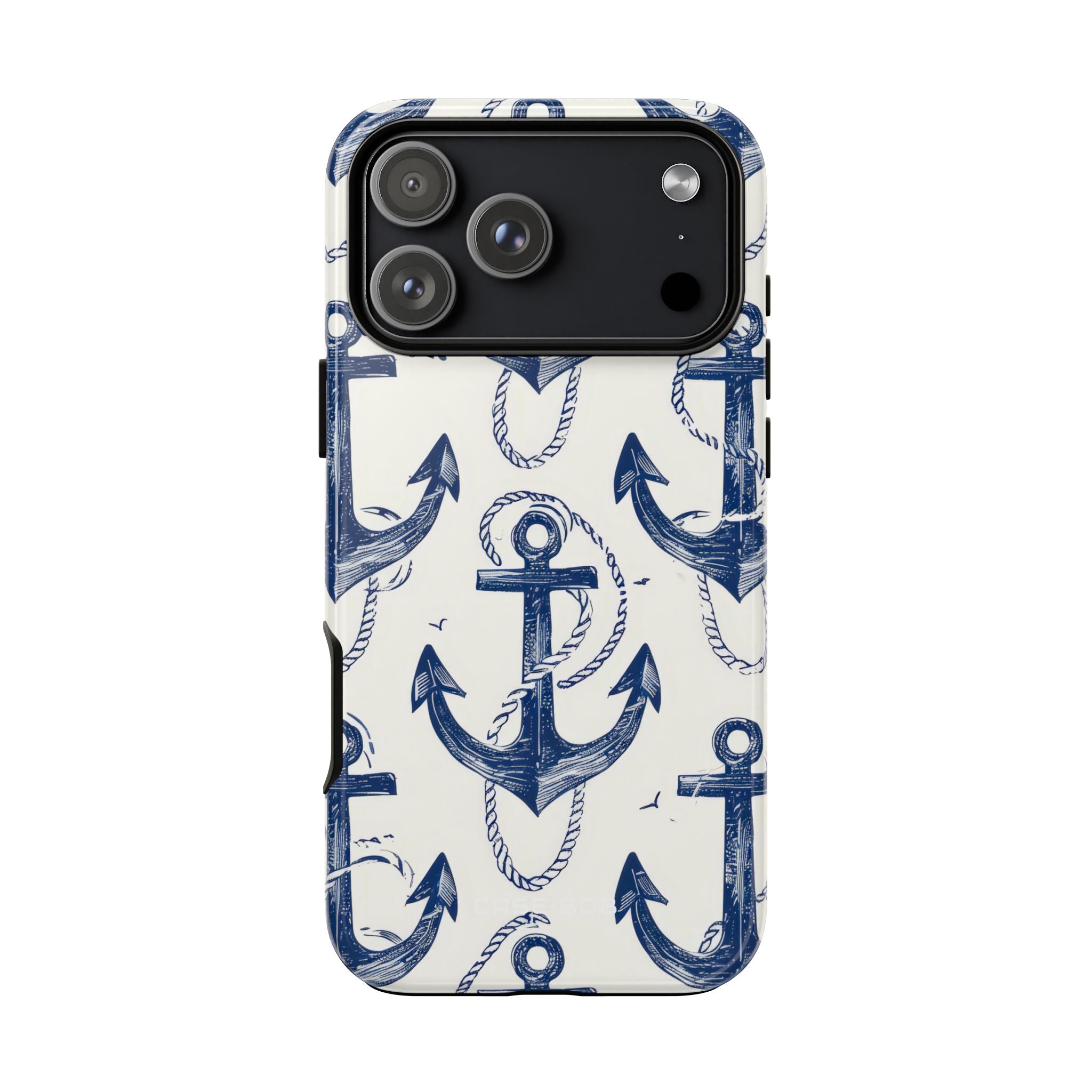 Navy Anchor Loop iPhone 17 Pro Max Case - Tough - CASE•BOB
