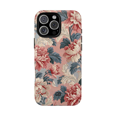 Blush Peony Jacquard · Tough Phone Case for iPhone · Pink