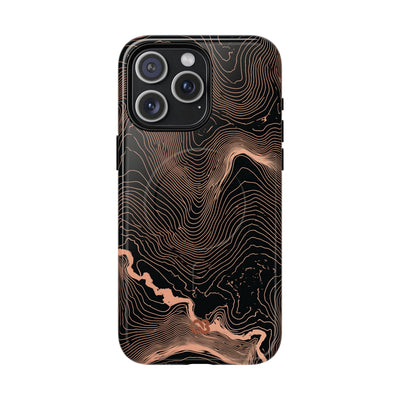 Orange Tough 2.0 Magsafe Phone Case for iPhone - Salmon Ridge Topo