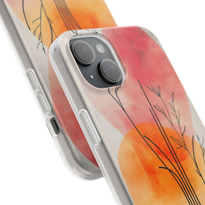 Curved Stem Sunset iPhone 15 Plus Case - Soft