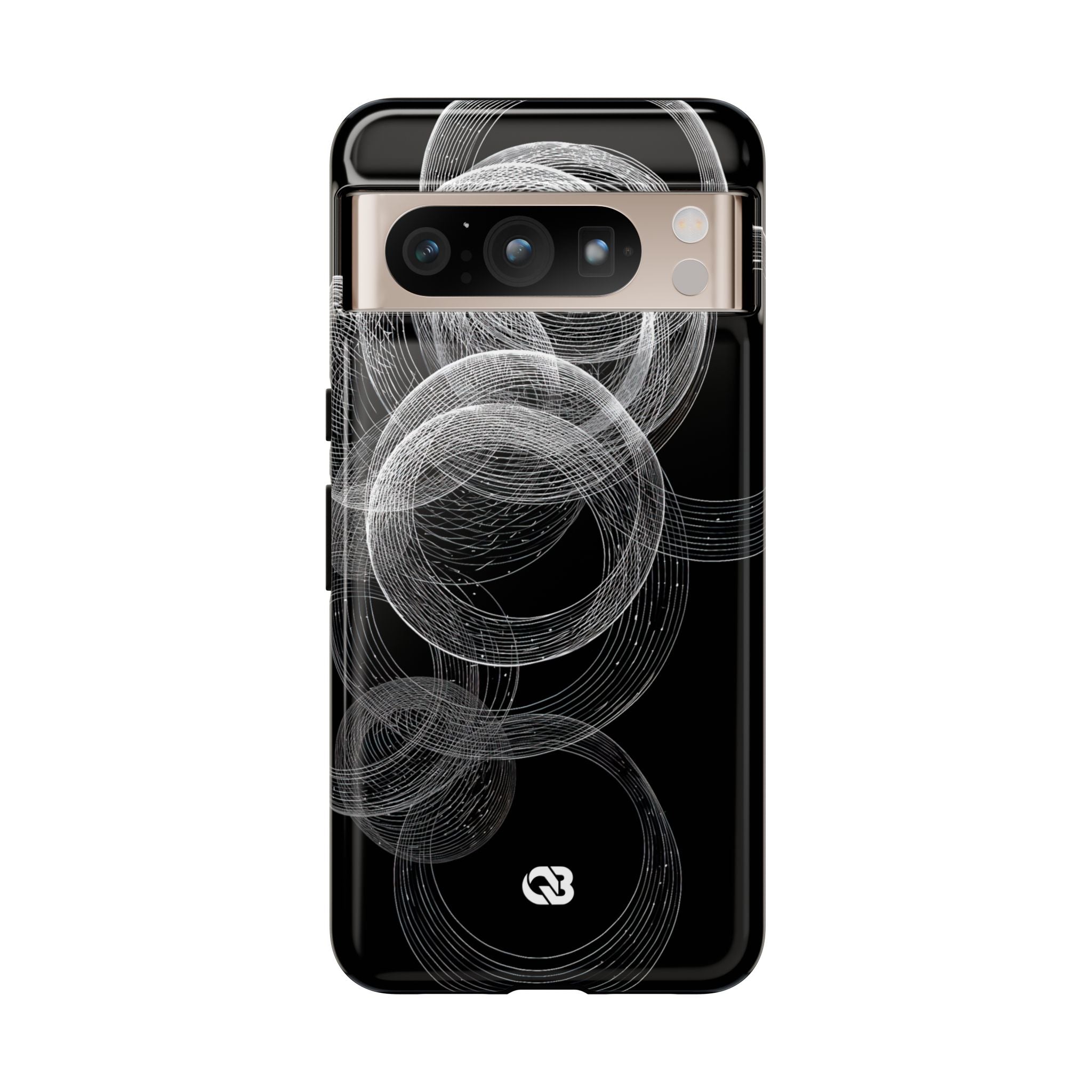 Black Tough Phone Case for Google Pixel - Kinetic Wireframe Orbit