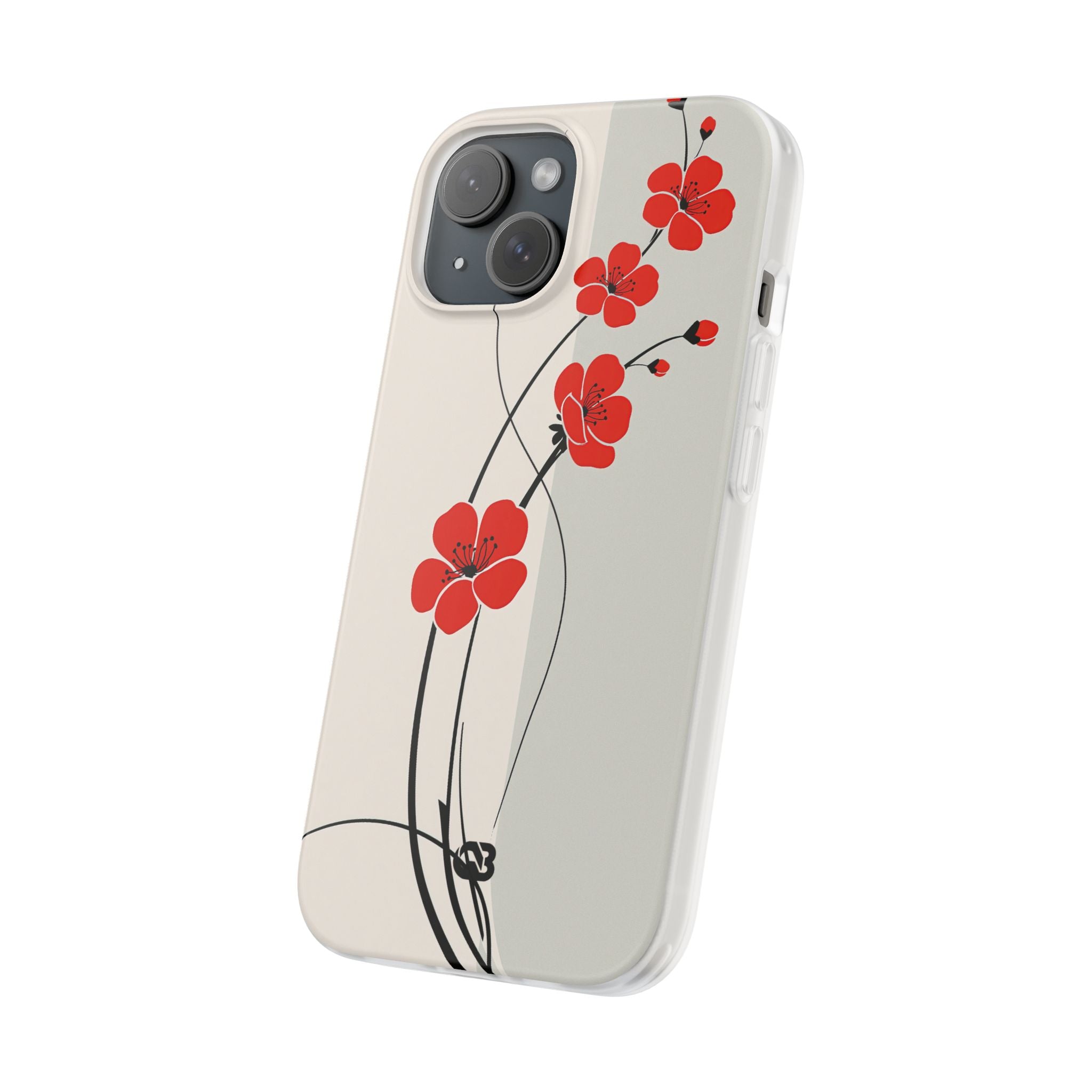 Red Lite Phone Case for iPhone - Crimson Plum Ink