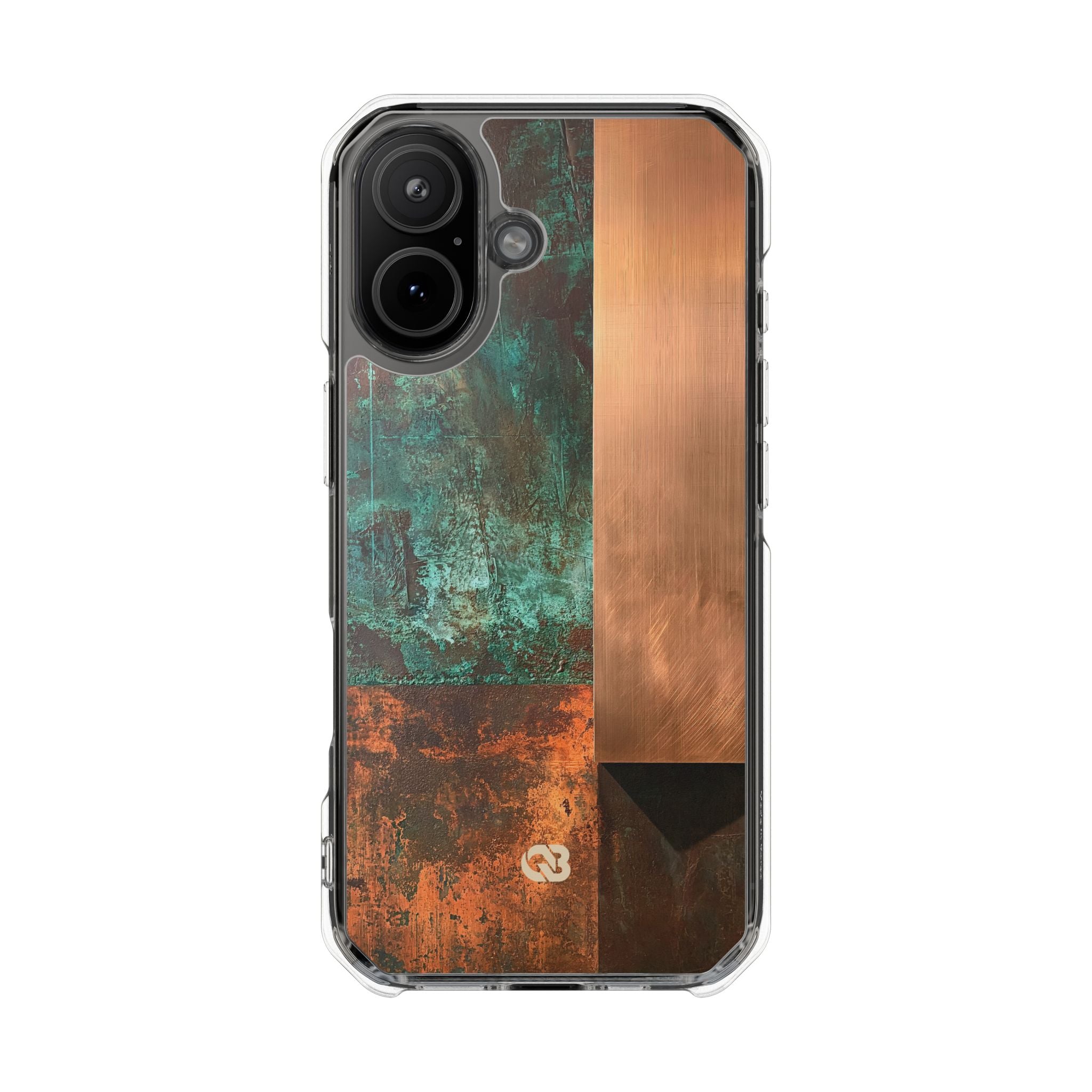 Teal Impact MagSafe Phone Case for iPhone - Verdigris Copper Slab