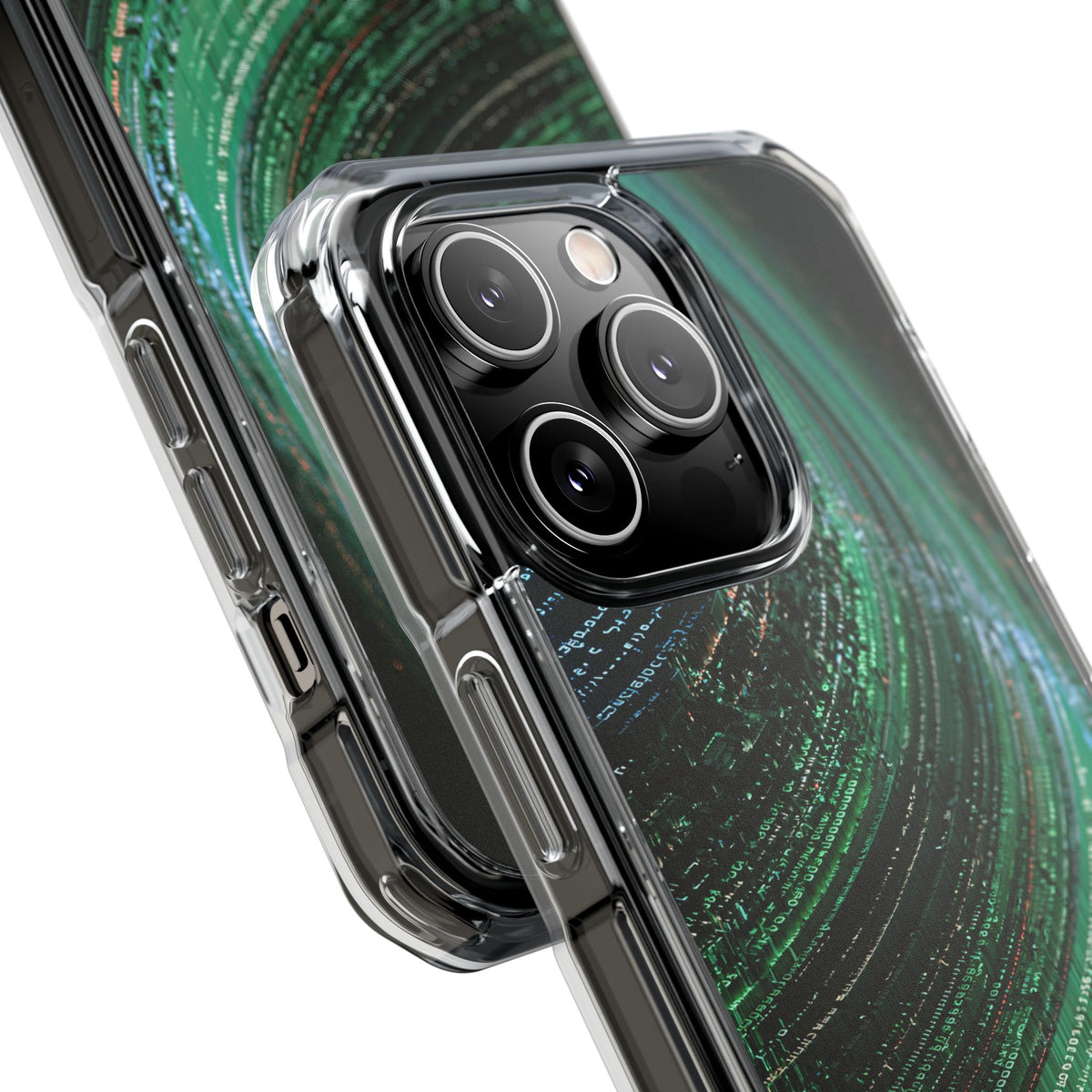 Orbital Data Stream · Clear Impact Magnetic Phone Case for iPhone · Green